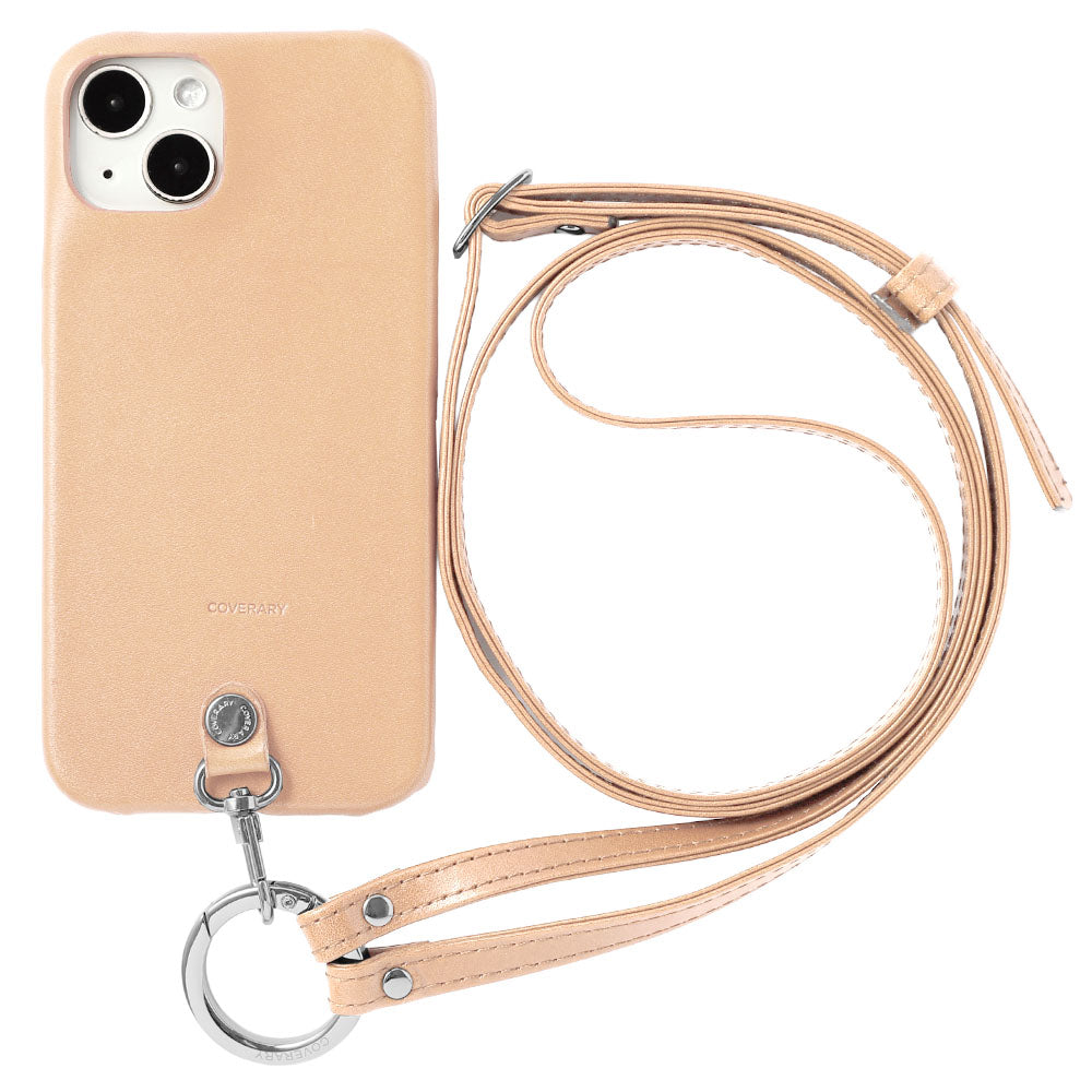 iPhoneケース、ストラップ レザー製 iPhoneケース セット / 長さ調節可能 ストラップ付