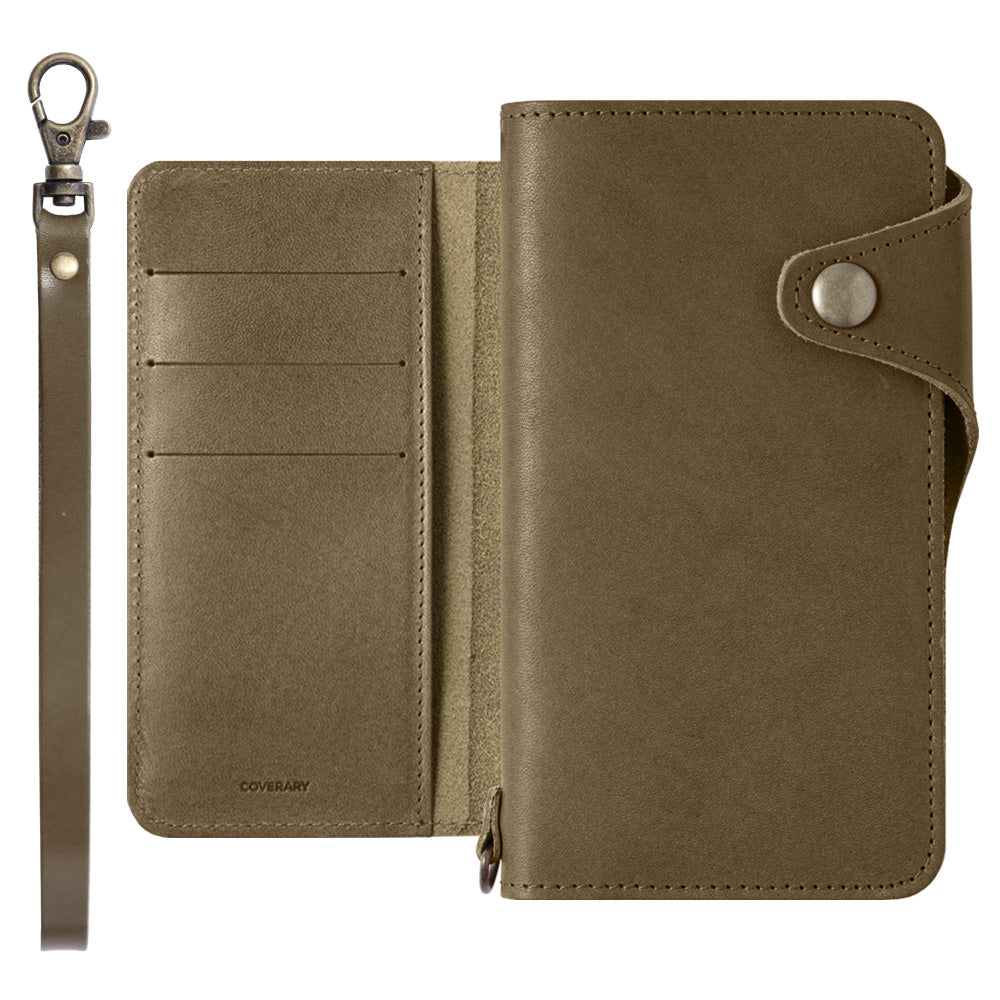 本革 栃木レザー カード収納 ハンドストラップ付き 手帳型ケース