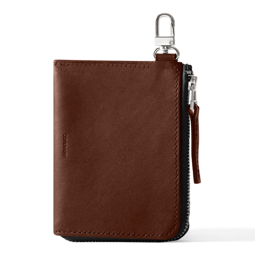 本革 栃木レザー ミニウォレット 吊り下げフック付き Navy