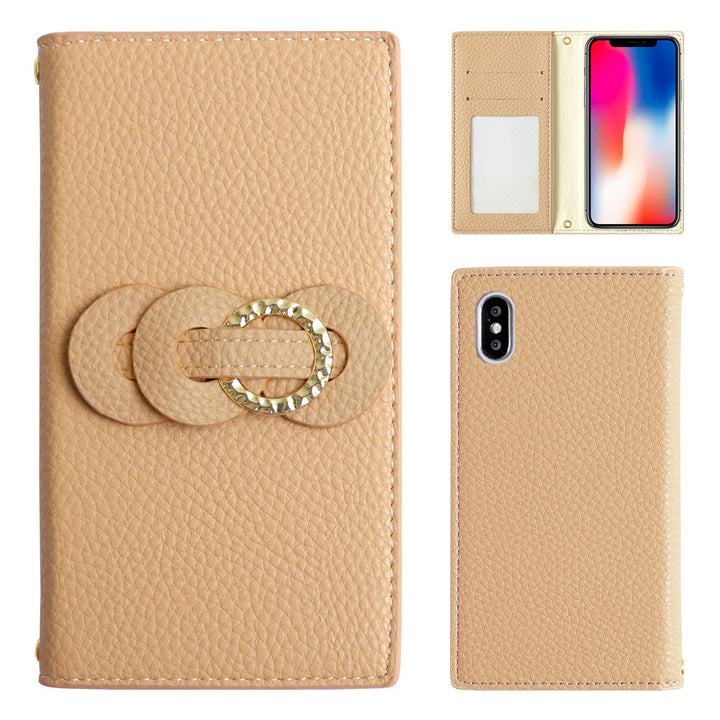 Vegan leather dusty color double ring notebook-style case