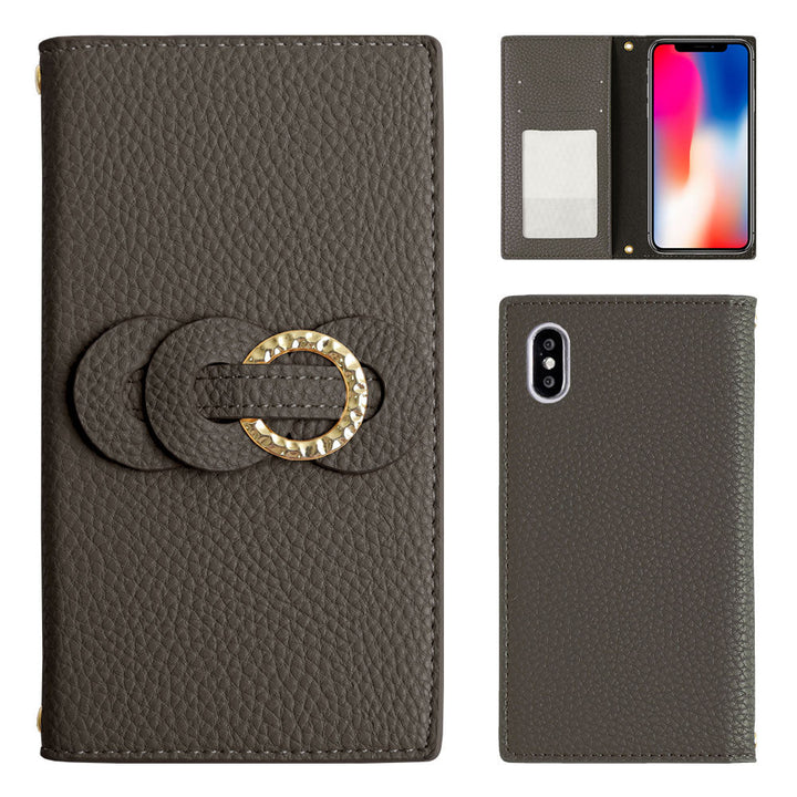 Vegan leather dusty color double ring wallet case Galaxy series