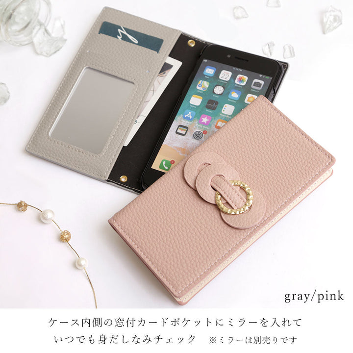 Vegan leather dusty color double ring notebook-style case AQUOS series