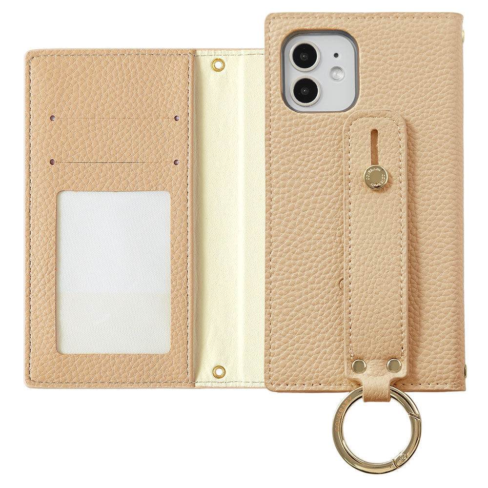 Vegan leather dusty color hand strap attached notebook-style case Galaxy series