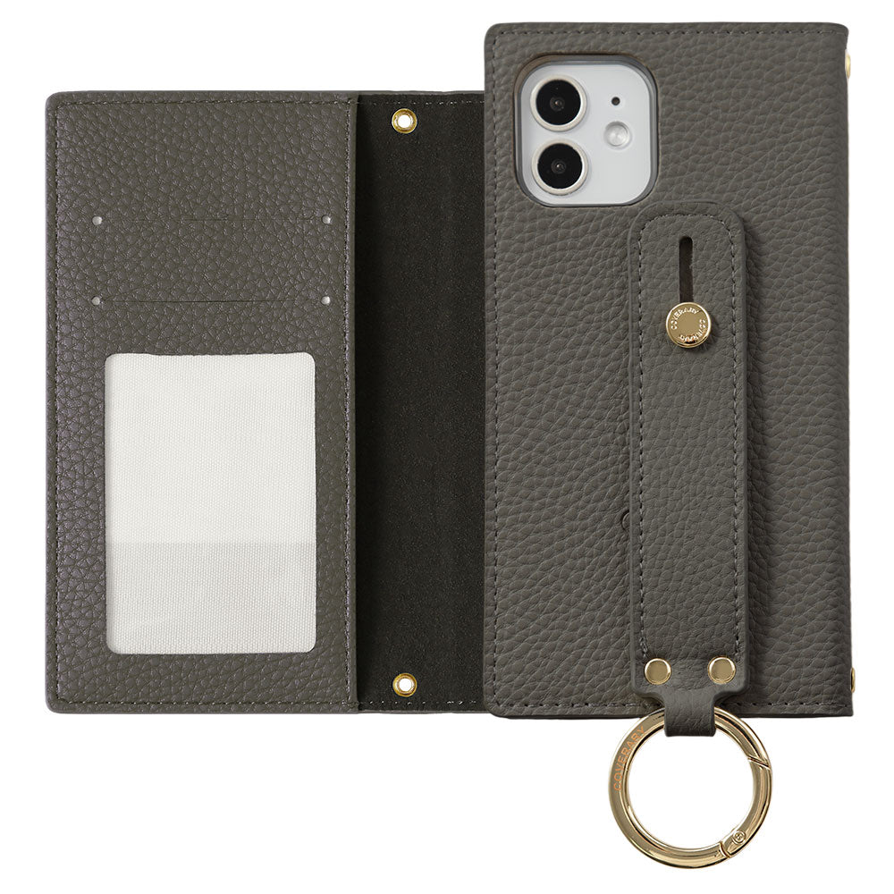 Vegan leather dusty color hand strap attached notebook-style case Galaxy series