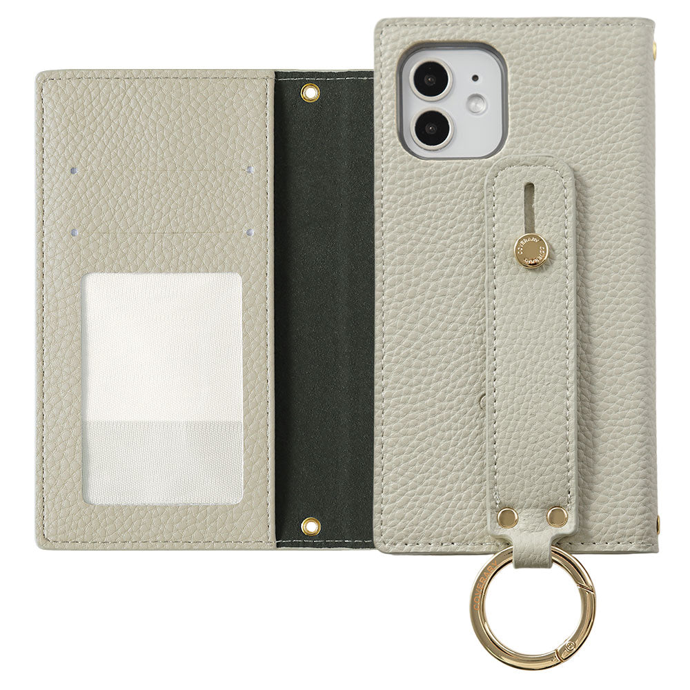 Vegan leather dusty color hand strap attached notebook-style case Galaxy series