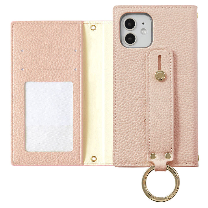 Vegan leather dusty color hand strap attached notebook-style case Galaxy series