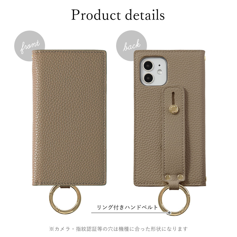 Étui portefeuille avec sangle à main en cuir végan couleur poussiéreuse pour la série Google Pixel