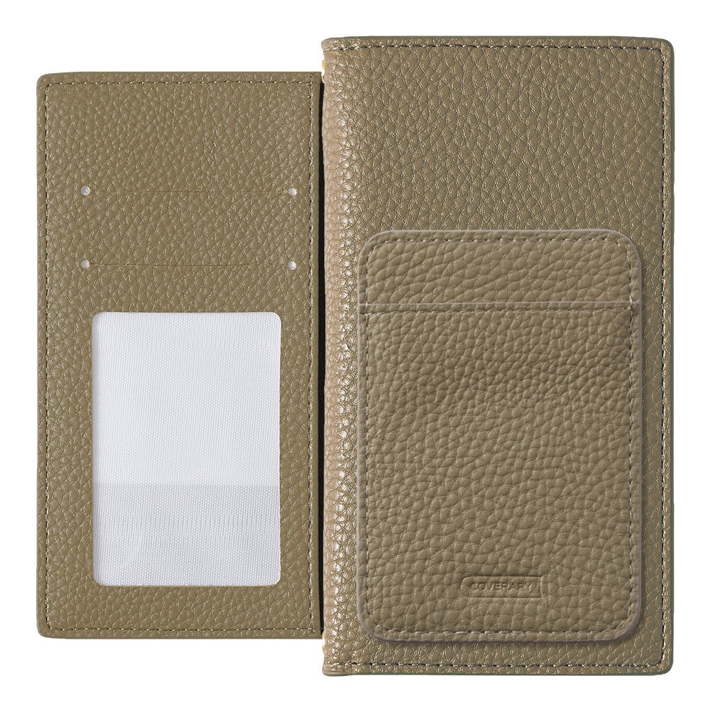 Vegan leather dusty color vertical/horizontal selectable card pocket with notebook-style case AQUOS series