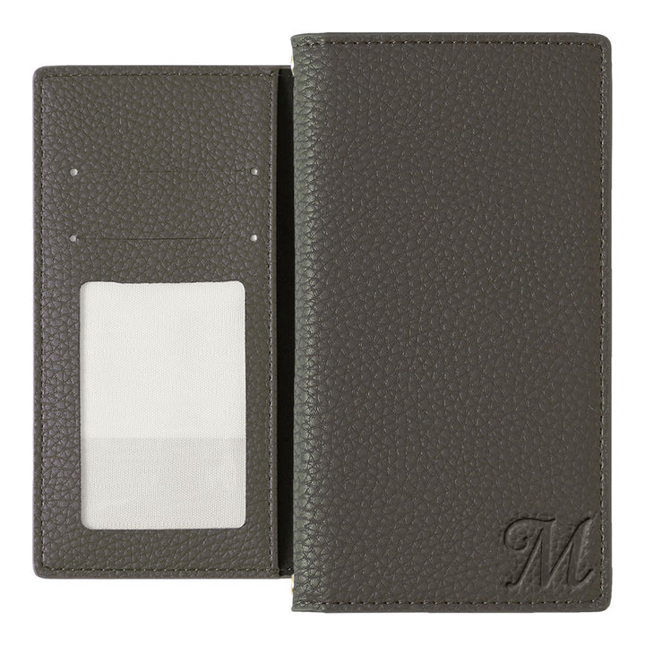 ヴィーガンレザー ダスティカラー イニシャル 手帳型ケース