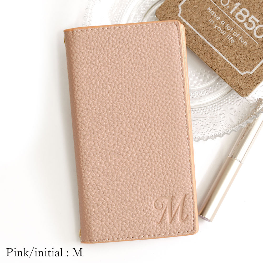 Étui portefeuille à initiales en cuir végan couleur poussiéreuse pour la série Xperia