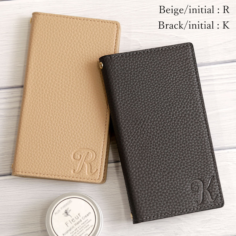 Vegan leather dusty color initial notebook-style case for Google Pixel series