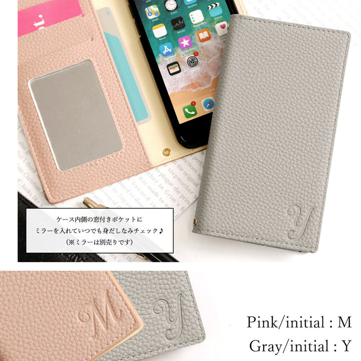 Vegan leather dusty color initial notebook-style case for Google Pixel series