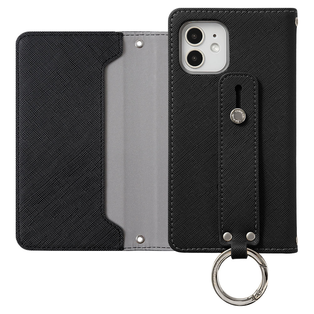 Vegan leather Saffiano leather-style hand strap attached notebook-style case AQUOS series