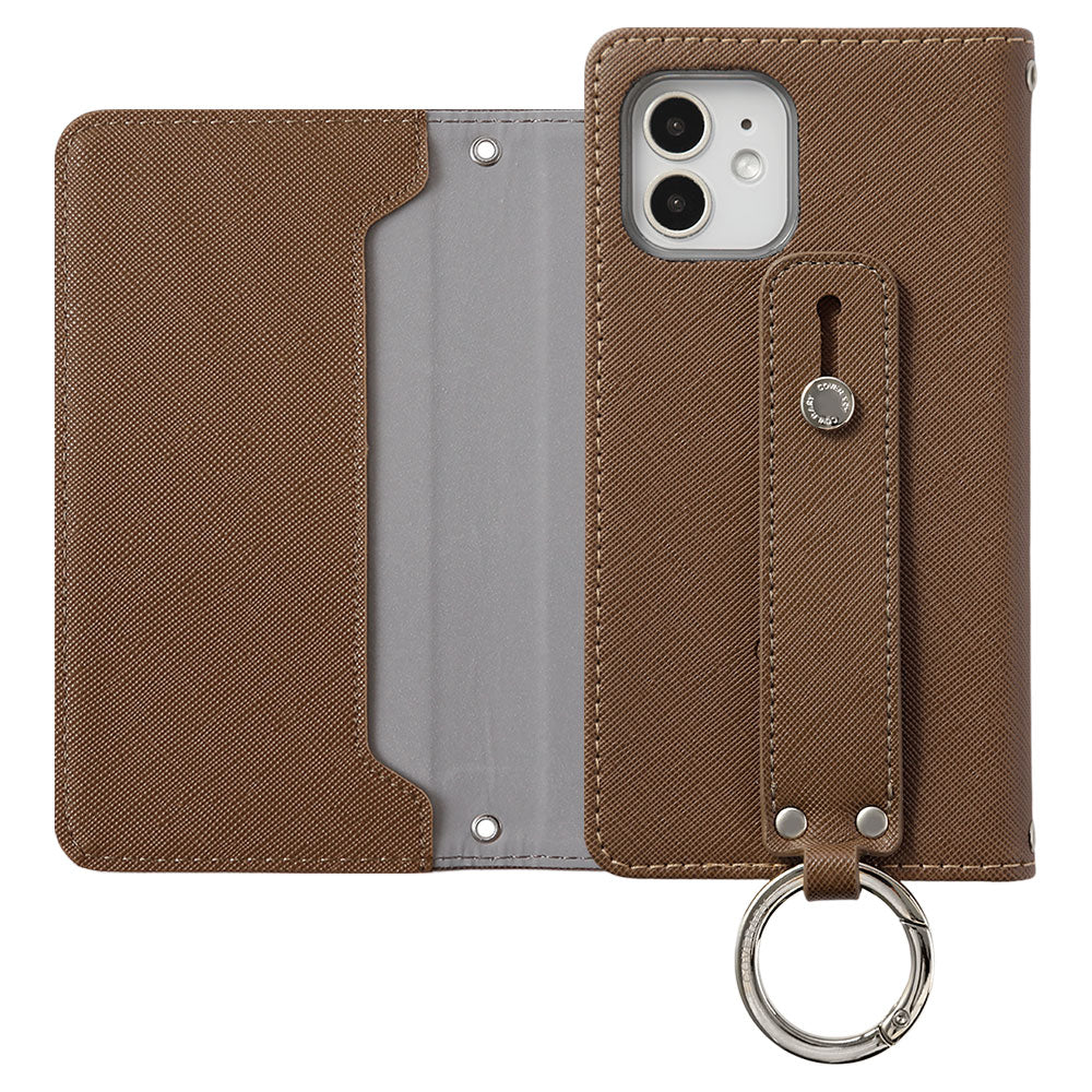 Vegan leather Saffiano leather-style hand strap attached notebook-style case AQUOS series