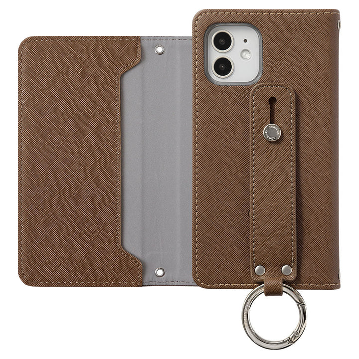 Vegan leather Saffiano leather-style hand strap attached notebook-style case AQUOS series
