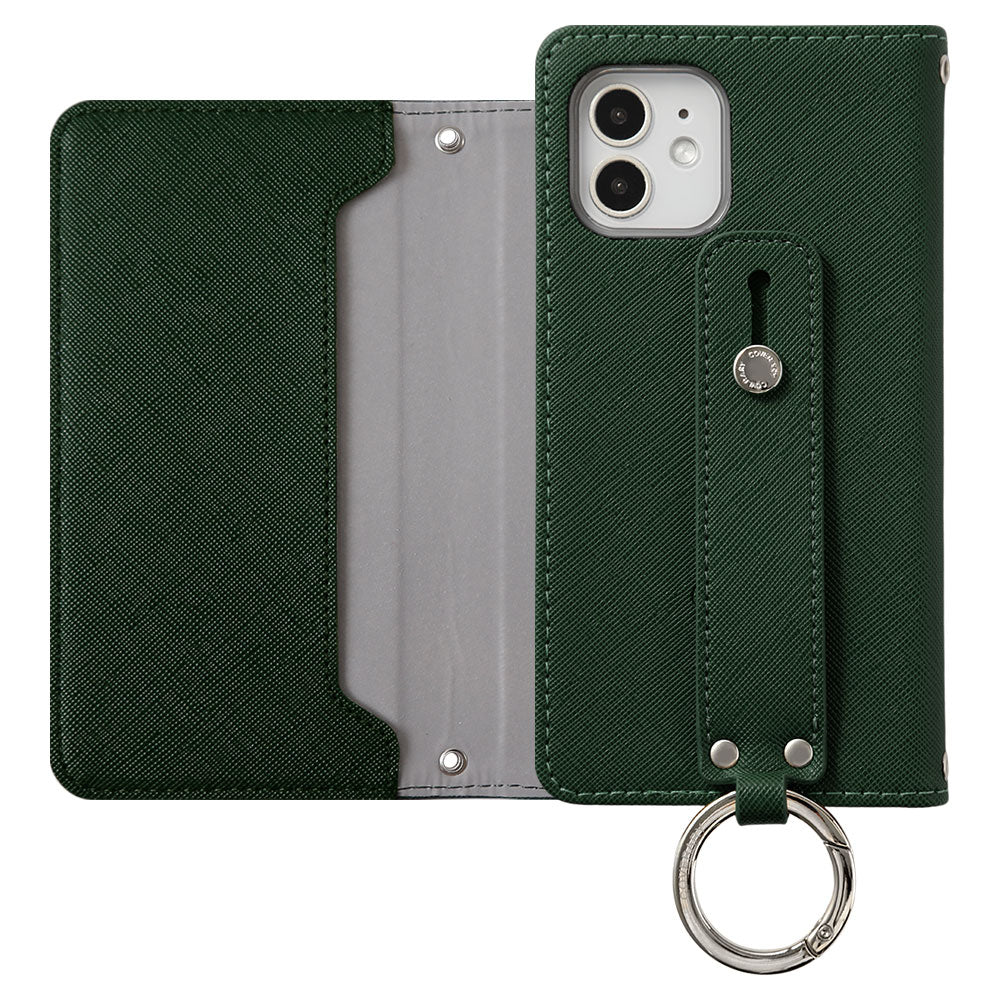 Vegan leather Saffiano leather-style hand strap attached notebook-style case AQUOS series