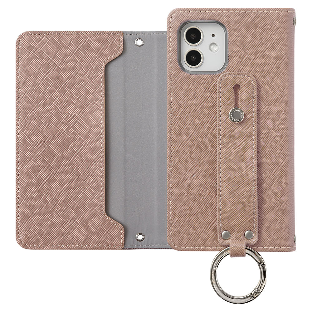 Vegan leather Saffiano leather-style hand strap attached notebook-style case AQUOS series