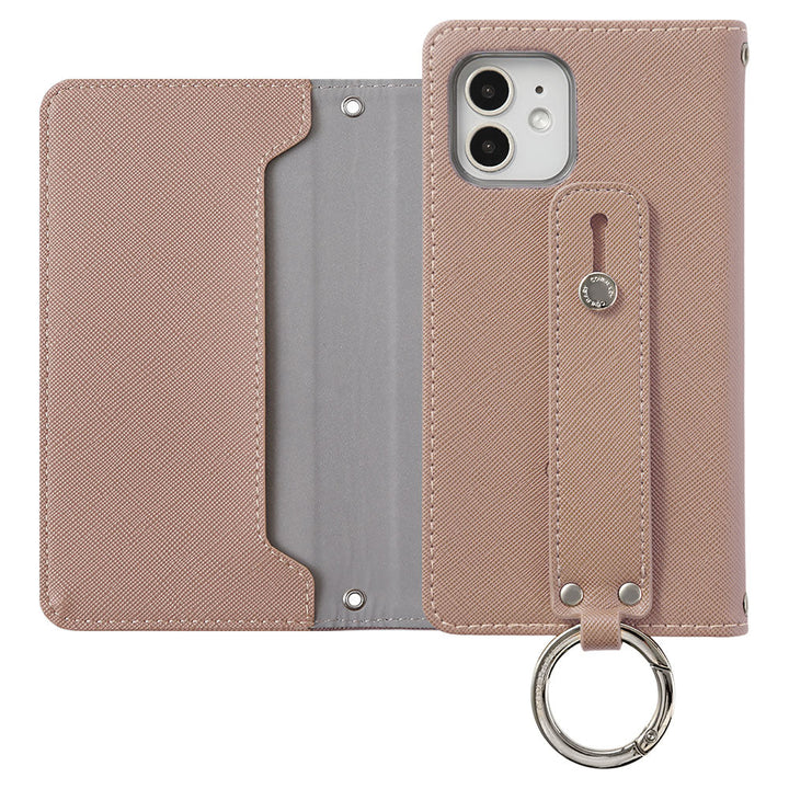 Vegan leather Saffiano leather-style hand strap attached notebook-style case AQUOS series