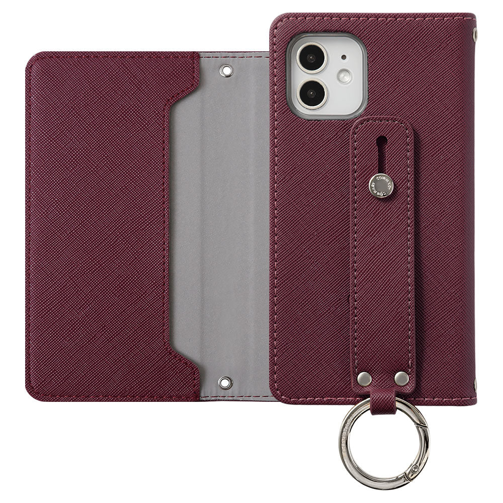 Vegan leather Saffiano leather-style hand strap attached notebook-style case AQUOS series
