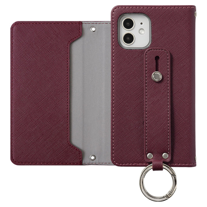 Vegan leather Saffiano leather-style hand strap attached notebook-style case AQUOS series