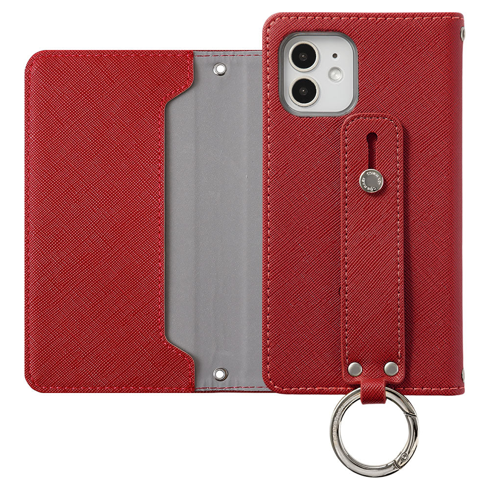 Vegan leather Saffiano leather-style hand strap attached notebook-style case AQUOS series