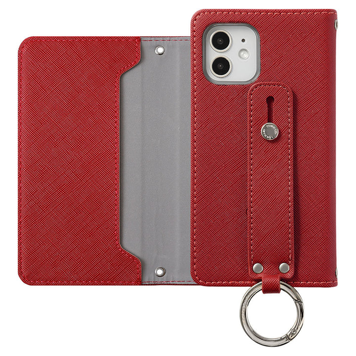 Vegan leather Saffiano leather-style hand strap attached notebook-style case AQUOS series