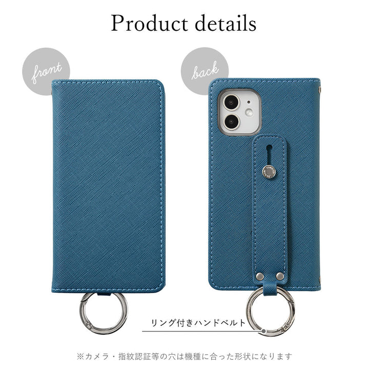 Vegan leather Saffiano leather-style hand strap attached notebook-style case AQUOS series