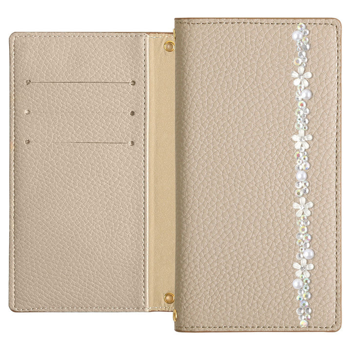 Vegan leather smoky color flower line folio case Google Pixel series