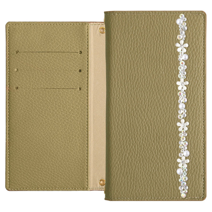 Vegan leather smoky color flower line folio case Google Pixel series