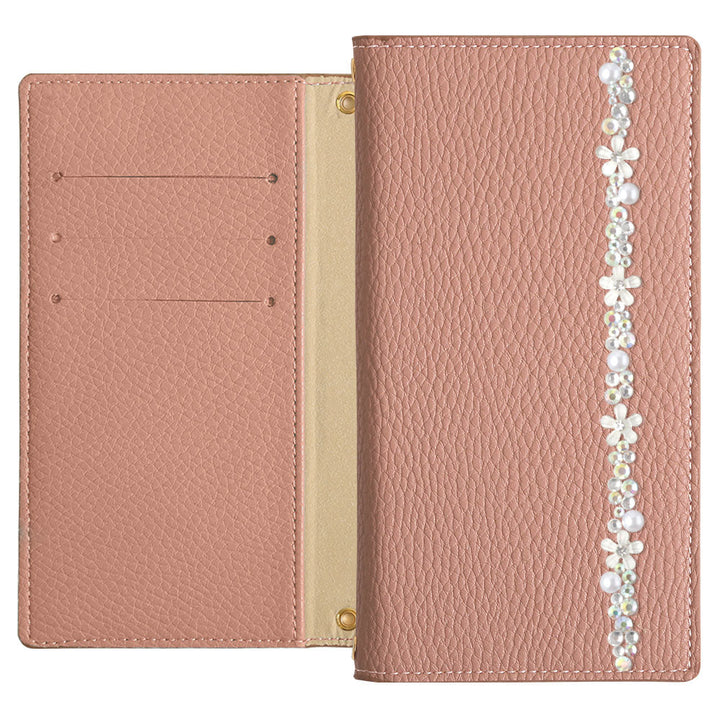 Vegan leather smoky color flower line folio case Google Pixel series