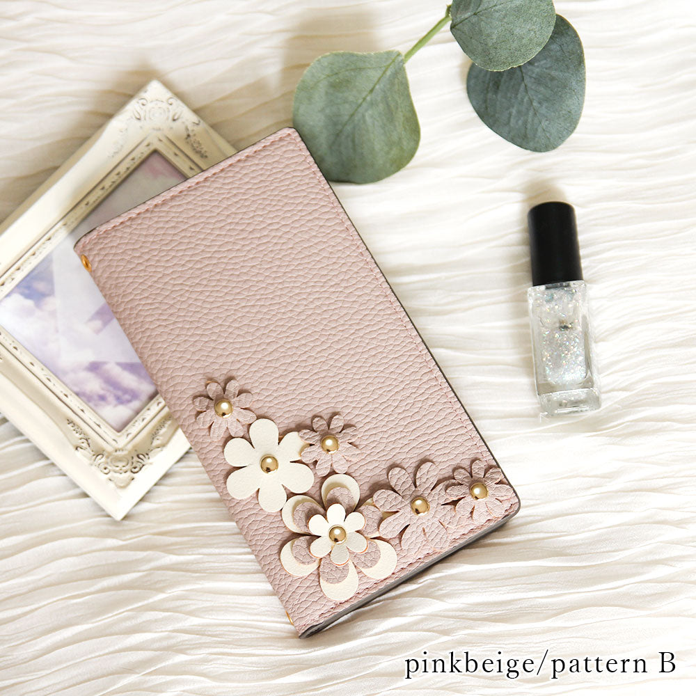 Étui portefeuille à motif floral en cuir végan couleur fumée pour la série Google Pixel