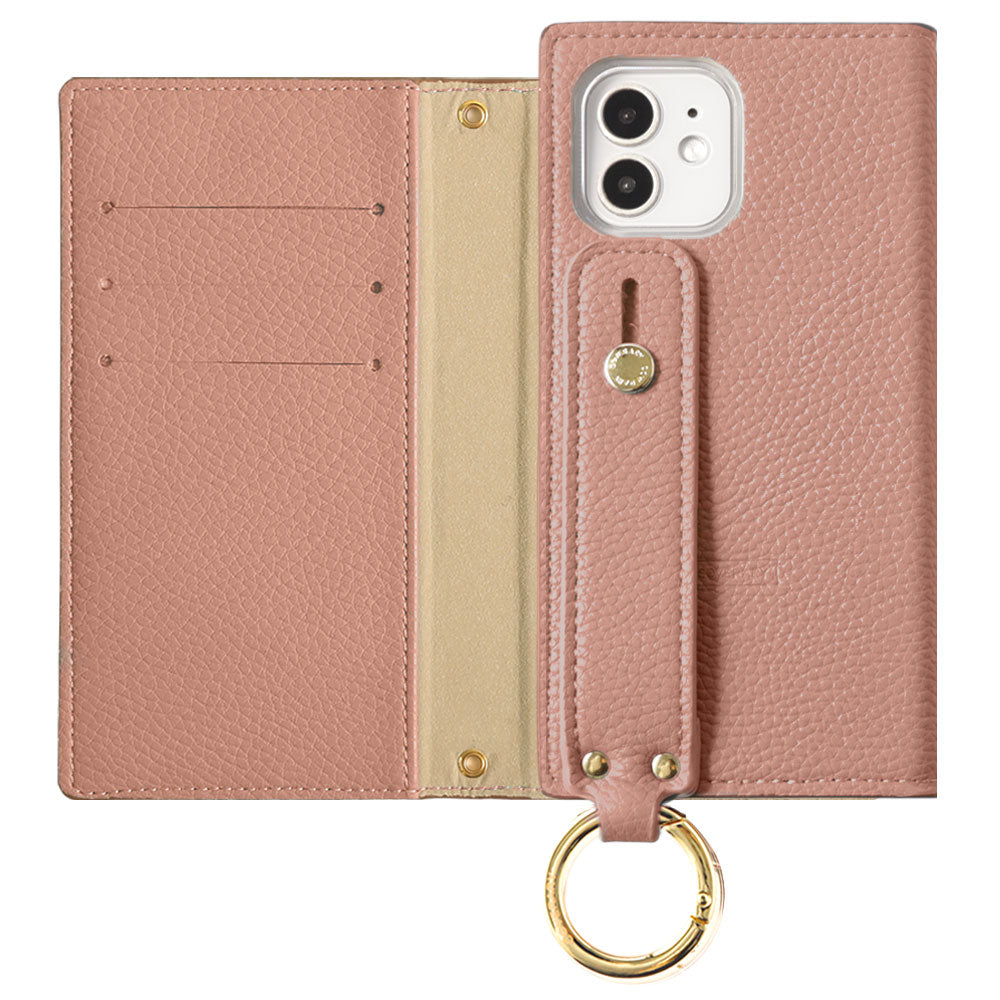 Vegan leather smoky color hand belt attached notebook type case