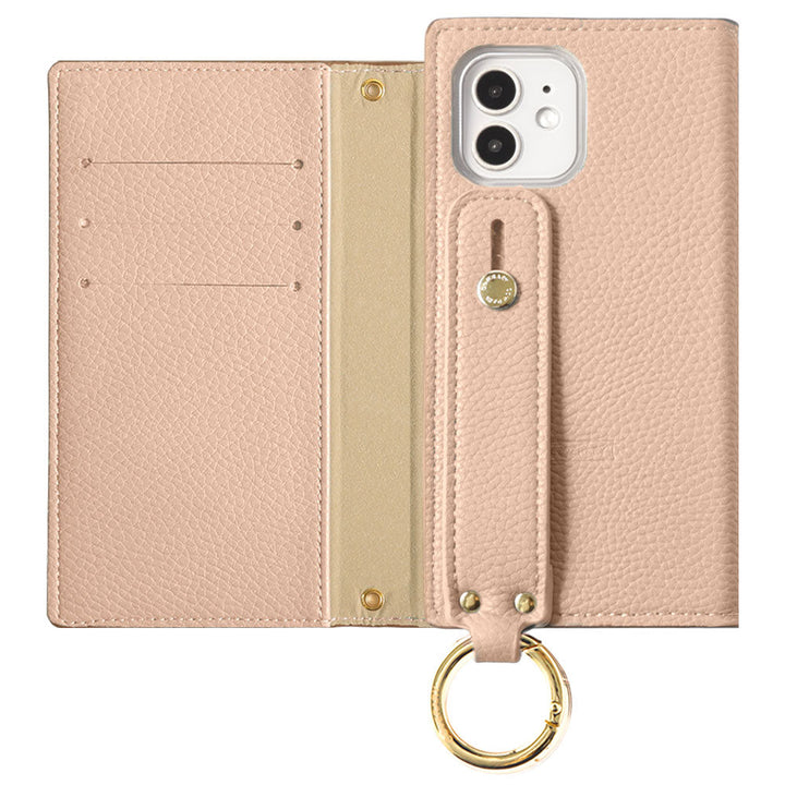 Vegan leather smoky color hand belt attached notebook type case