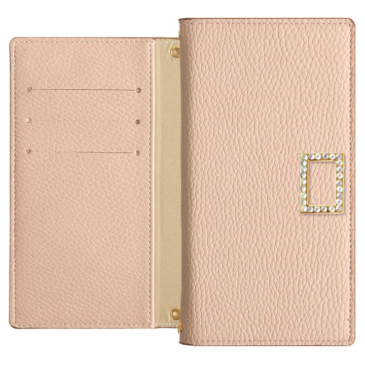 Vegan Leather Smoky Color Stone Square Deco Wallet Case