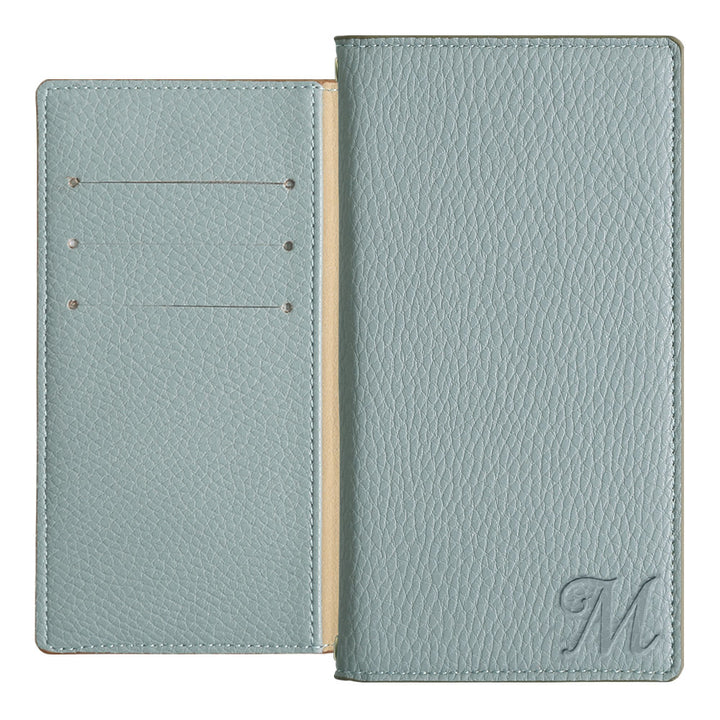 Vegan leather smoky color initial notebook-style case
