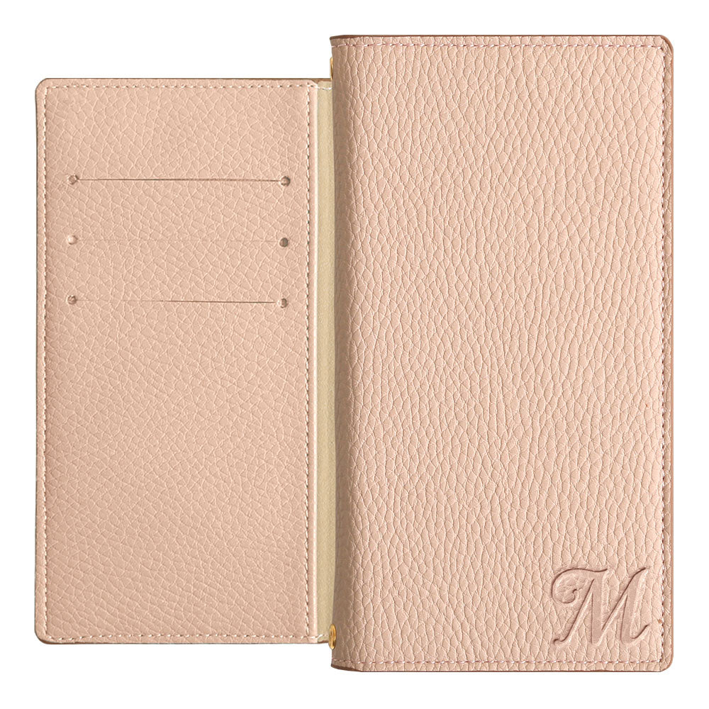 Vegan leather smoky color initial notebook-style case