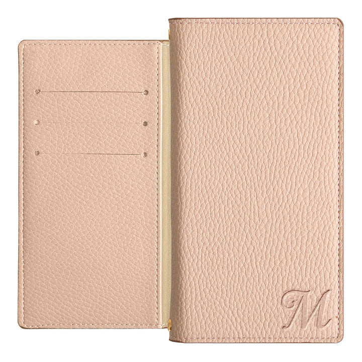 Vegan leather smoky color initial notebook-style case