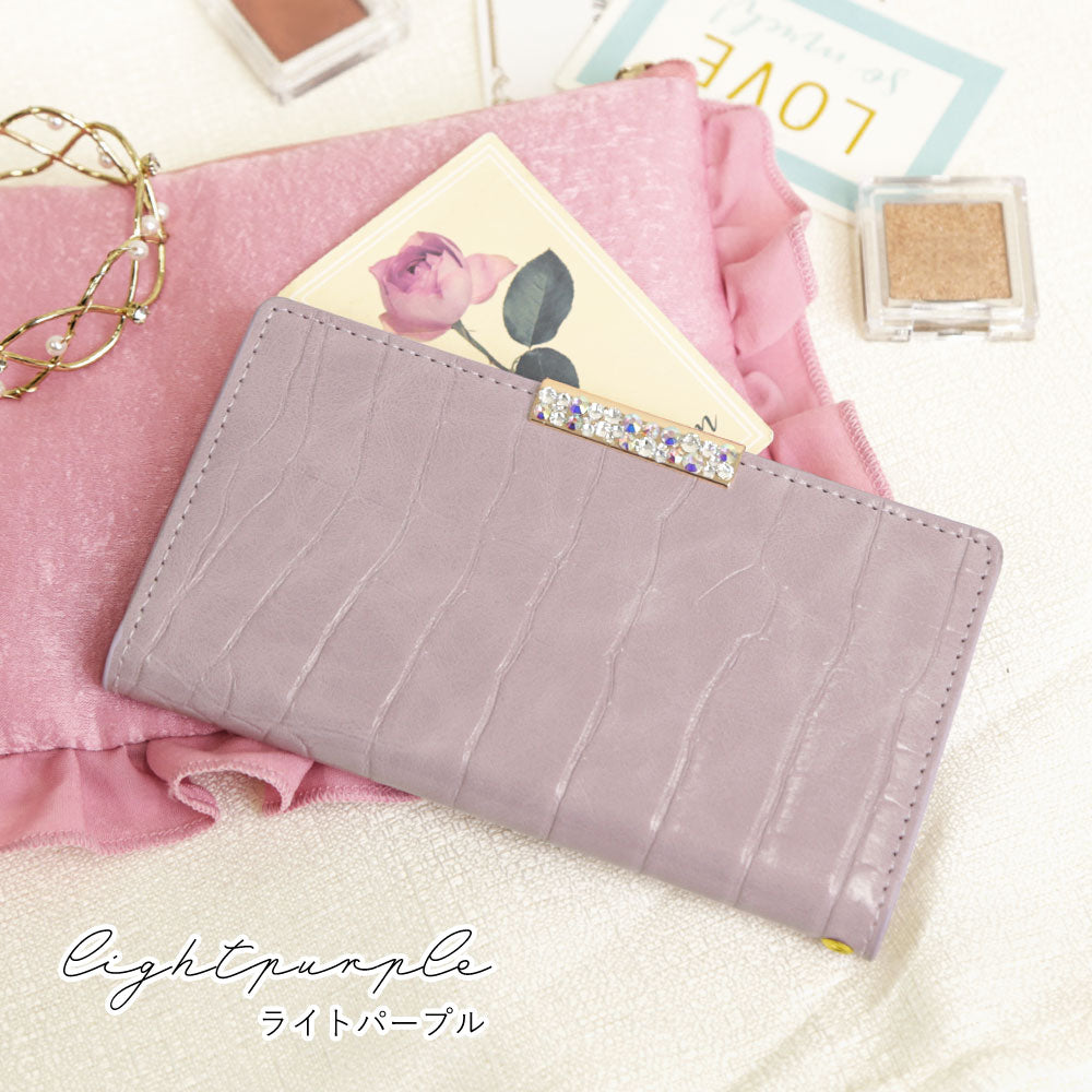 Vegan leather crocodile pattern pastel stone frame deco wallet case for Google Pixel series