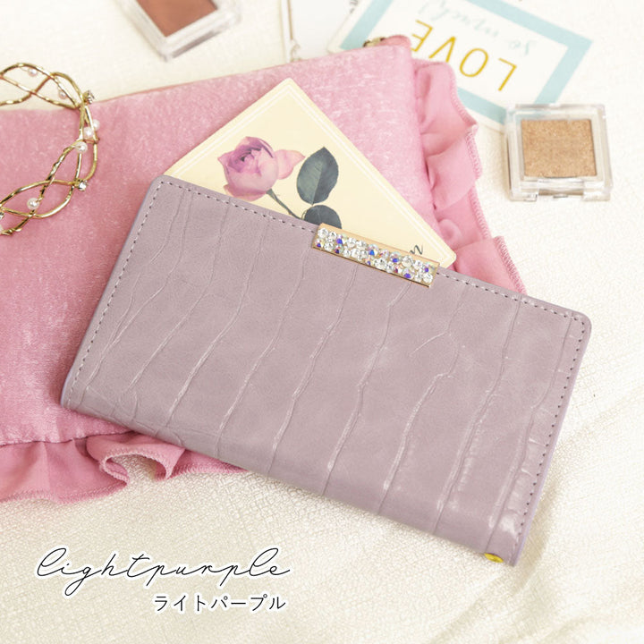 Vegan leather crocodile pattern pastel stone frame deco wallet case for Google Pixel series