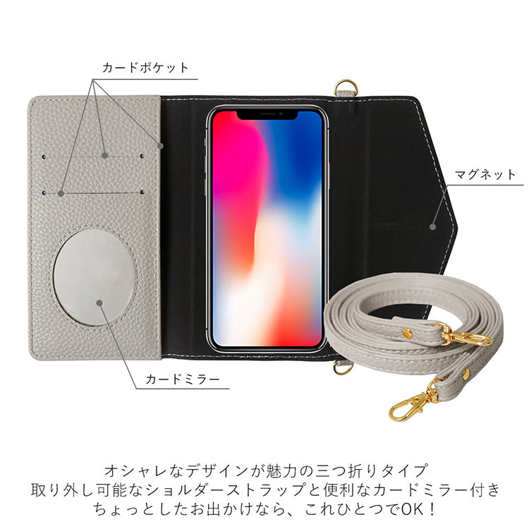 Vegan leather tri-fold dusty color initial strap attached notebook-style case for Google Pixel series