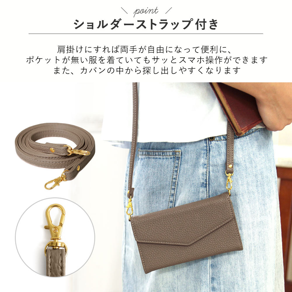 Vegan leather tri-fold dusty color printed name strap attached notebook-style case