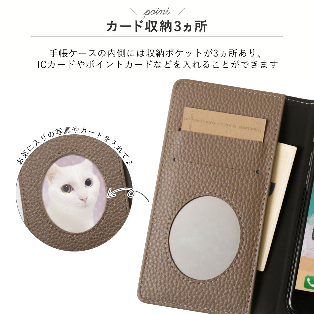 Vegan leather tri-fold dusty color flower motif strap-attached notebook-style case for Xperia series