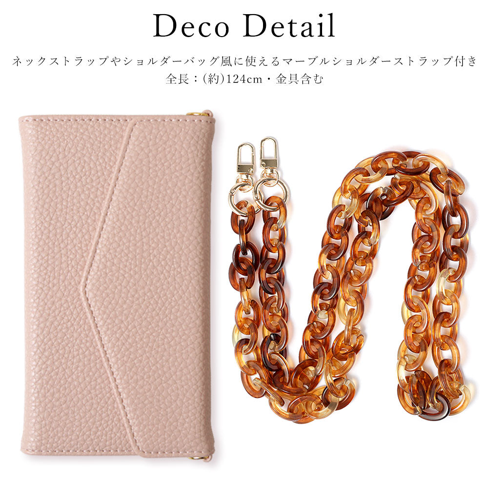 Vegan leather tri-fold dusty color marble shoulder & strap included folio case AQUOS series