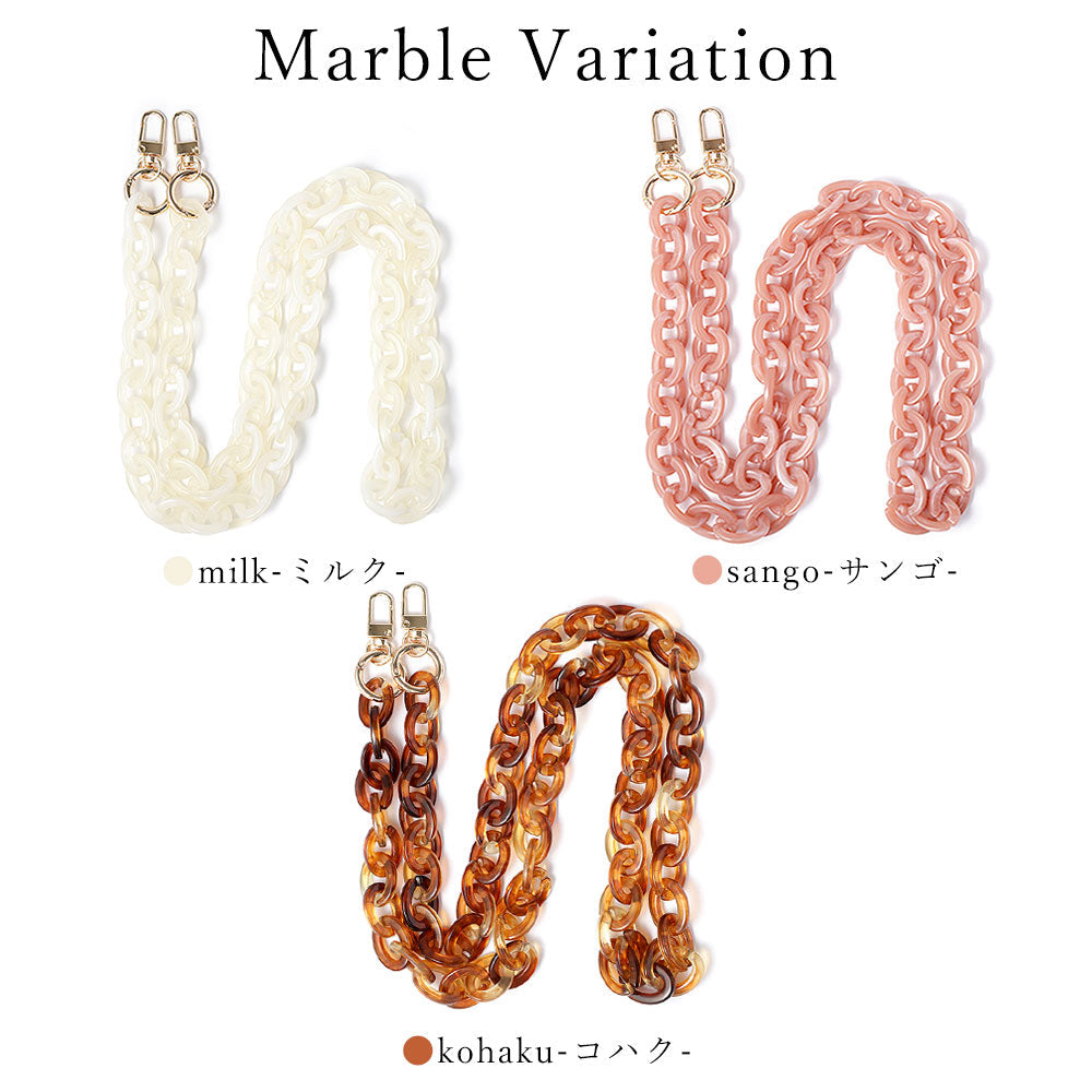 ヴィーガンレザー 三つ折り ダスティカラー マーブルショルダー&ストラップ付 手帳型ケース Xperiaシリーズ