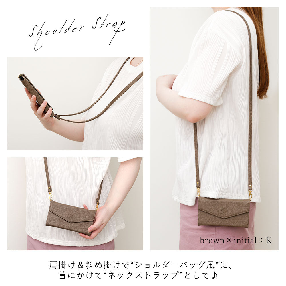 Vegan leather tri-fold dusty color initial strap attached notebook-style case for Google Pixel series