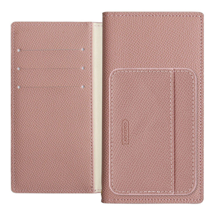 Vegan leather basic color stand function with vertical/horizontal selectable card pocket notebook-style case AQUOS series