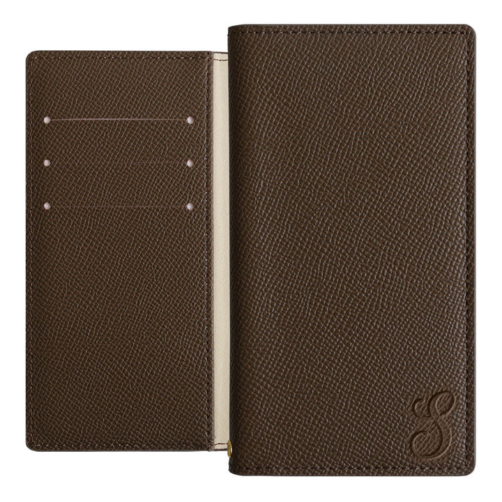 Vegan leather basic color stand function initial notebook-style case AQUOS series