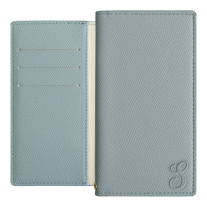 Vegan leather basic color stand function initial notebook-style case for iPhone series
