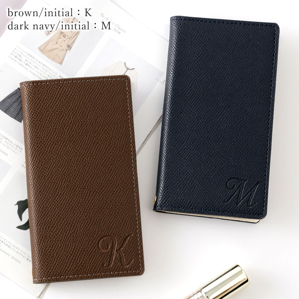 Vegan leather basic color stand function initial notebook-style case for iPhone series