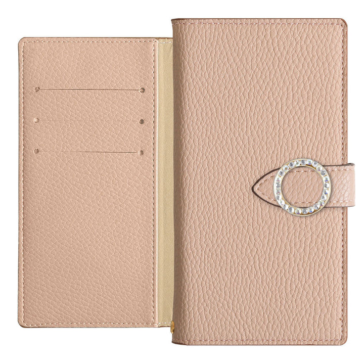 Vegan Leather Basic Round Stone Wallet Case (with Belt) AQUOS Series